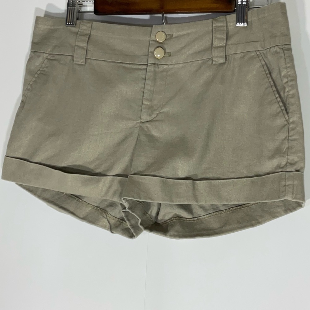 Banana Republic shorts cuffed hem sparkly fabric double button zip closure Sz 6